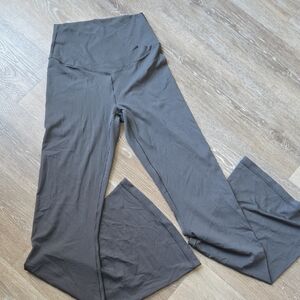 Aerie Cross Waist Charcoal Gray Flare Leg Yoga Pants Size Medium